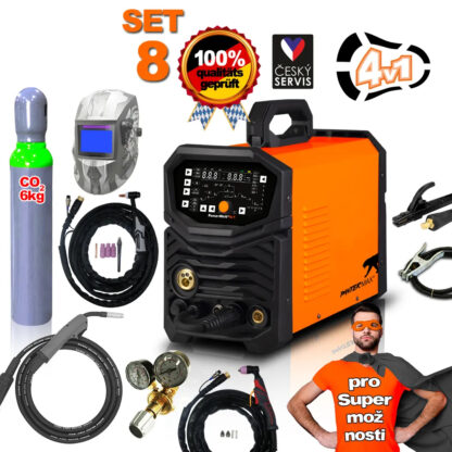 PANTERMAX PanterWeld4v1 200 MULTIFUNKČNÍ invertorová svářečka MIG/TIG/MMA/PLAZMA + Kukla + Red. Ventil + Co2 Láhev plná PMPW4v1_S08