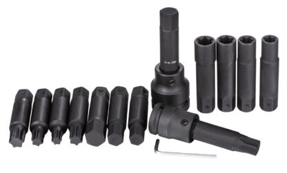 Rázové hlavice TORX, TORX-E, Imbus, velikosti 3/4" a 1", sada - QUATROS QS50472