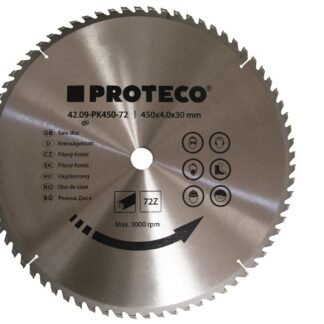 PROTECO 4209PK45072 kotouč pilový SK 450 x 4.0 x 30 72z