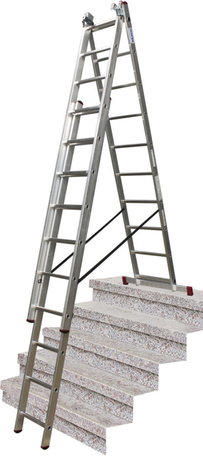 PROTECO 10.66-S-3-10-KR žebřík trojdílný 3x10 s úpravou na schody 285/448/615 cm - Image 2