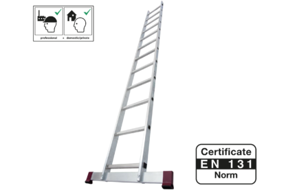 PROTECO 10.66-1-14-KR žebřík opěrný hliníkový 14 příček 390cm se stabilizátorem