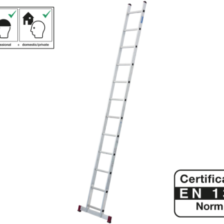 PROTECO 10.66-1-12-KR žebřík opěrný hliníkový 12 příček 335cm se stabilizátorem