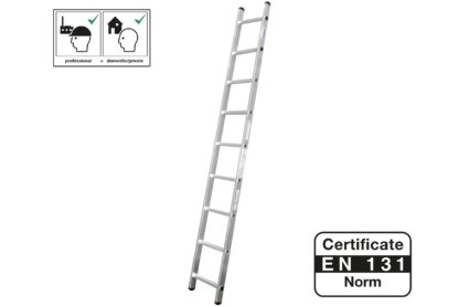 PROTECO 10.66-1-09-KR žebřík opěrný hliníkový 9 příček 250cm