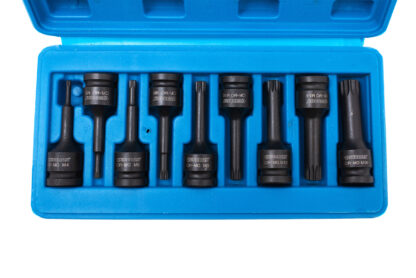Sada zástrčných úderových hlavic XZN, 1/2", M4 - M16, 9 kusů - QUATROS QS50010
