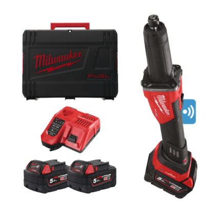 Aku přímá bruska Milwaukee M18 FDGROVB-502X, pro stopkové nástroje 6 a 8 mm, 2x Aku (18V, 5,0 Ah), 4933480956 4933480956