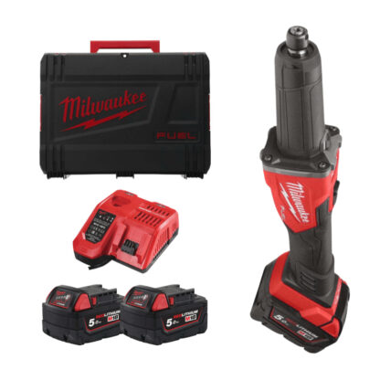 Aku přímá bruska Milwaukee M18 FDGRB-502X, pro stopkové nástroje 6 a 8 mm, 2x Aku (18V, 5,0 Ah), 4933480954 4933480954