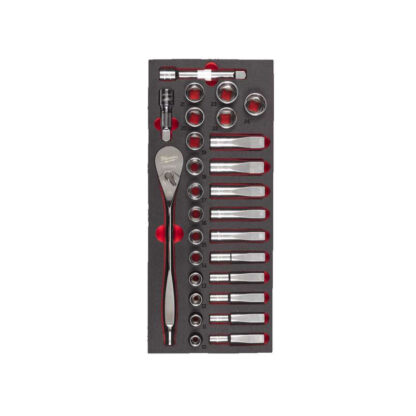 Gola sada 1/2” 10 ÷ 24 mm Milwaukee v pěnové vložce (28 dílů) 4932479826