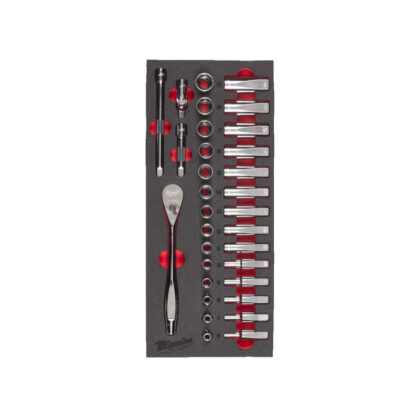 Gola sada 3/8" 6 ÷ 19 mm Milwaukee v pěnové vložce (32 dílů) 4932479825