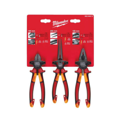 Elektrikářské kleště VDE Milwaukee 4932464575 Sada 3 ks 4932464575